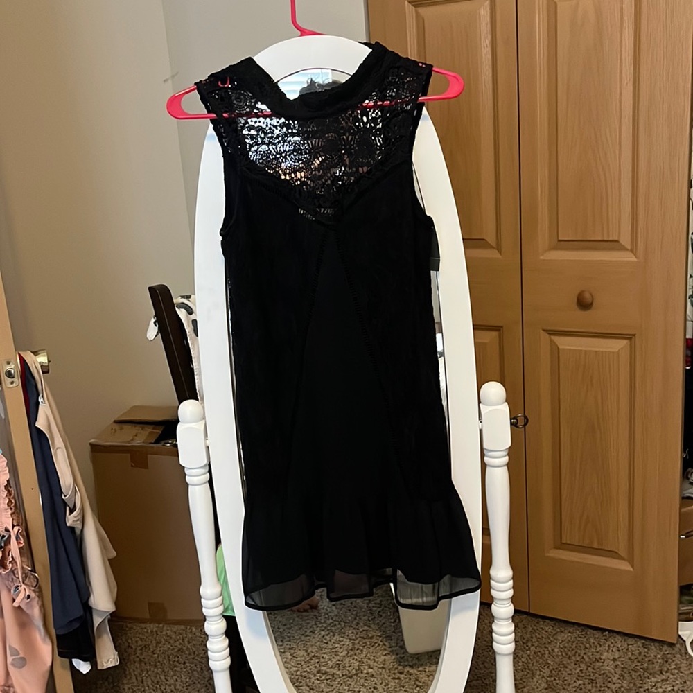Black lace neck Abercrombie dress
